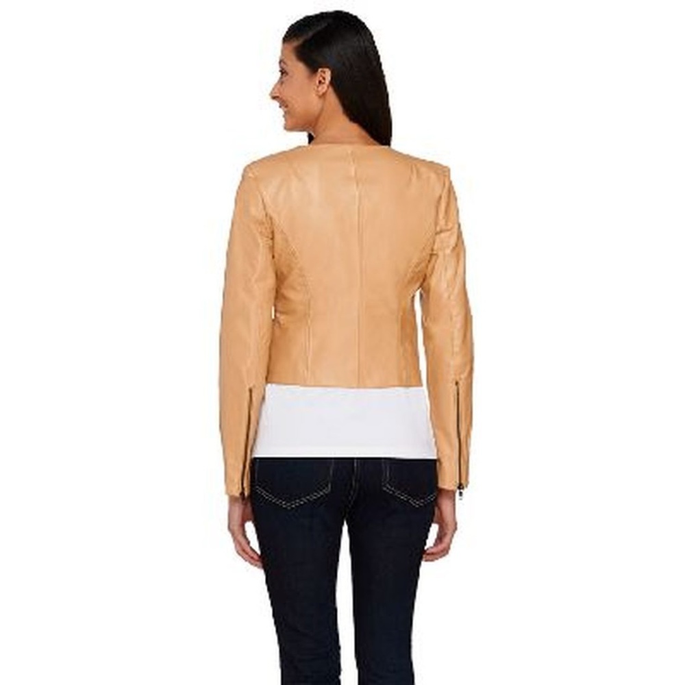 Walter Baker Cropped Faux Leathe Jacket Mocha - Picture 2 of 8